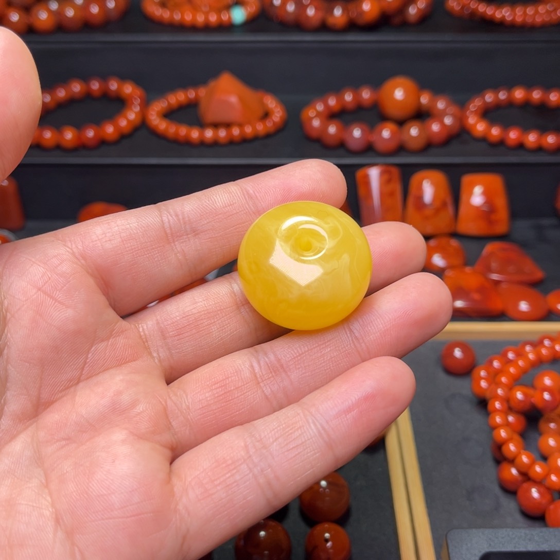 蜜蜡珠宝奇石未镶嵌原矿俄料蜜蜡平安扣