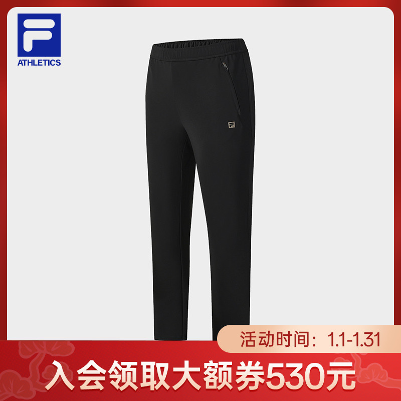FILA斐乐针织长裤秋冬弹力保暖加绒防风户外运动A11M541611F