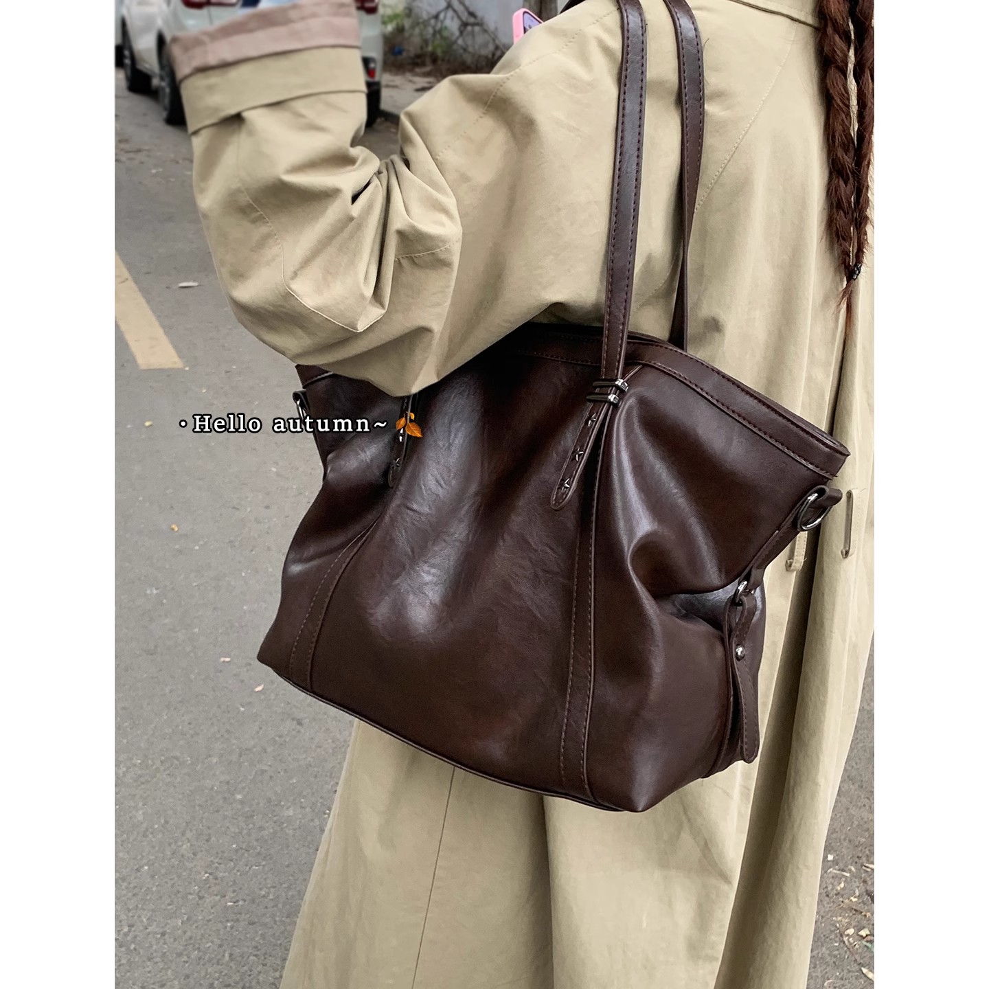 vintage包包女款爆款2025新款秋冬复古单肩包高级感大容量通勤包