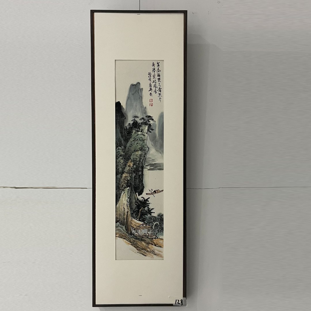 现货，许老师，国画，68*17，山水，12号