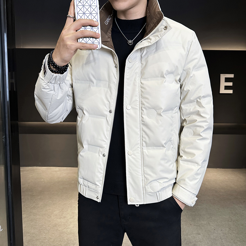 男士冬季短款立领连帽羽绒服轻薄保暖外套时尚韩版潮流轻暖上衣男
