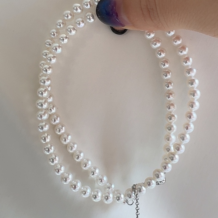 皮***丘颈饰银S925镶嵌淡水珍珠4.5-5