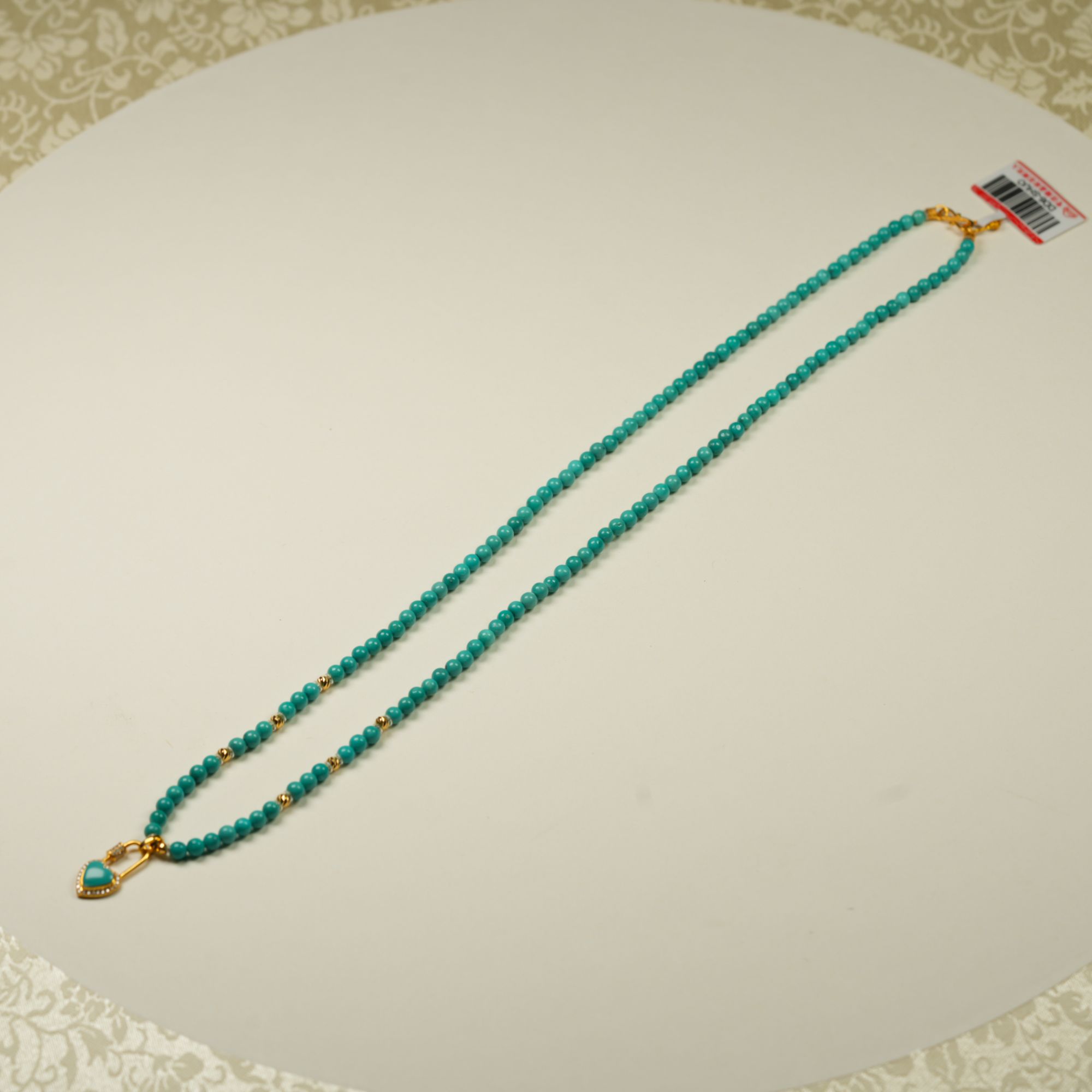 原矿绿松石颈链18K金DIY设计款