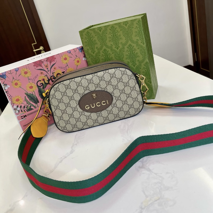 95新 GUCCI/古驰 Gucci老花虎头相机包 25090026-01