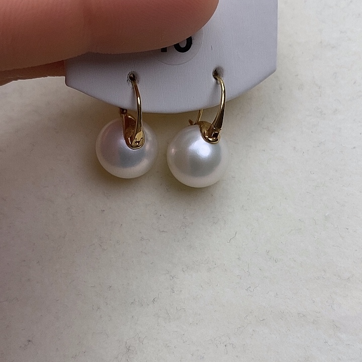 淡水珍珠耳饰18K金镶嵌
