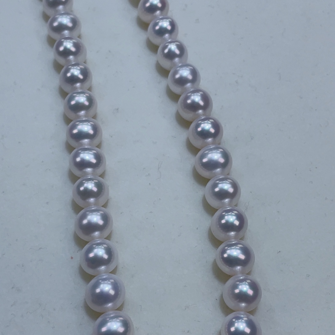 淡水珍珠颈饰银S925镶嵌9-10m澳白光几乎无暇