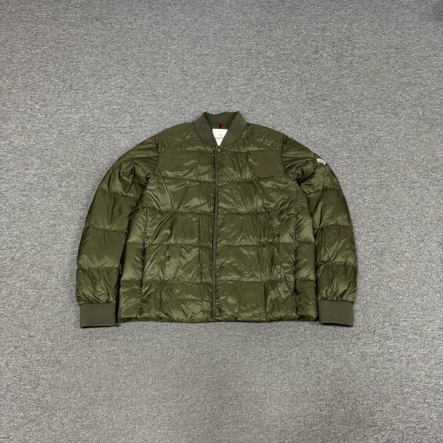 99新 MONCLER 蒙口 Nazena 军绿色 立领羽绒服 5码 