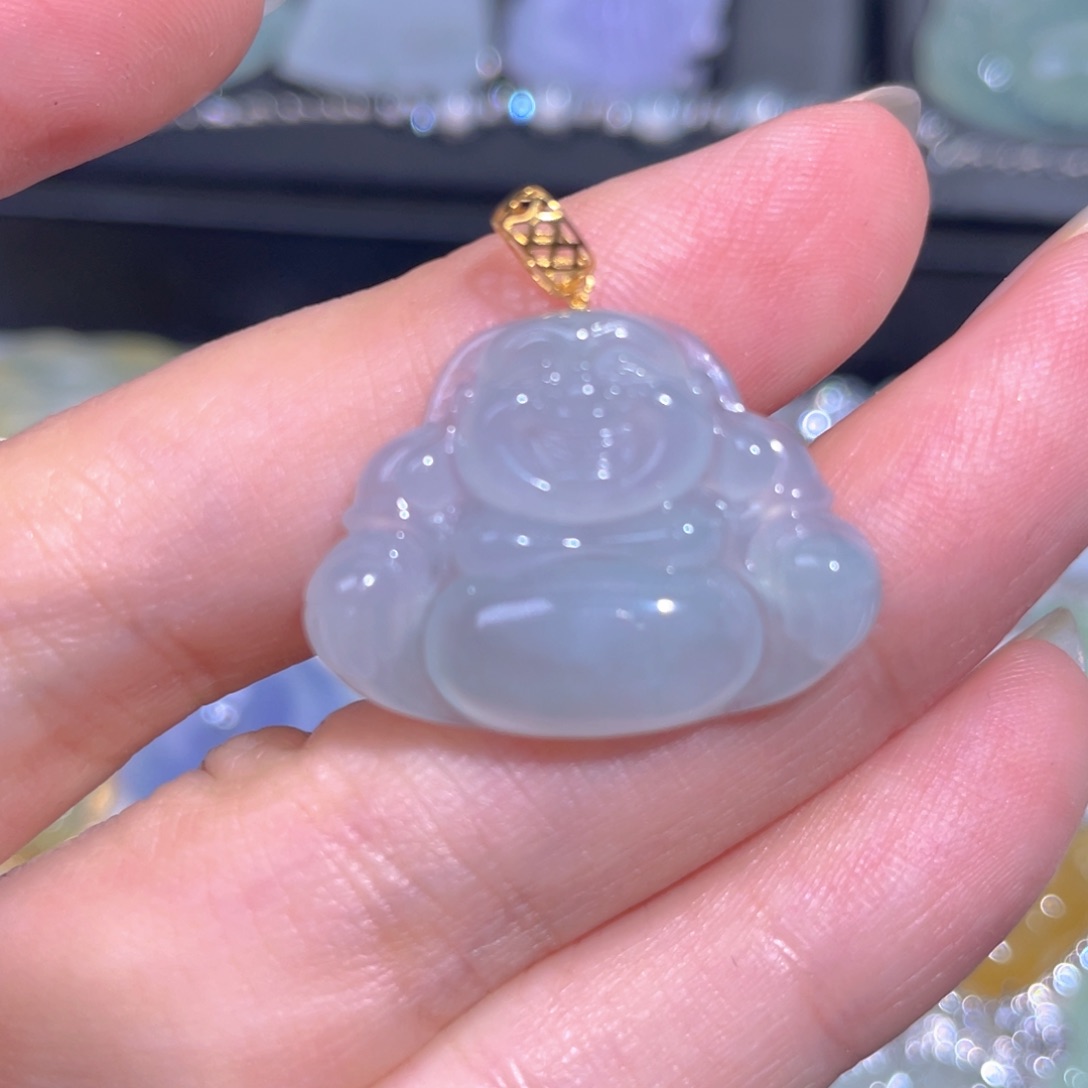 颈饰18K金镶嵌翡翠翡翠