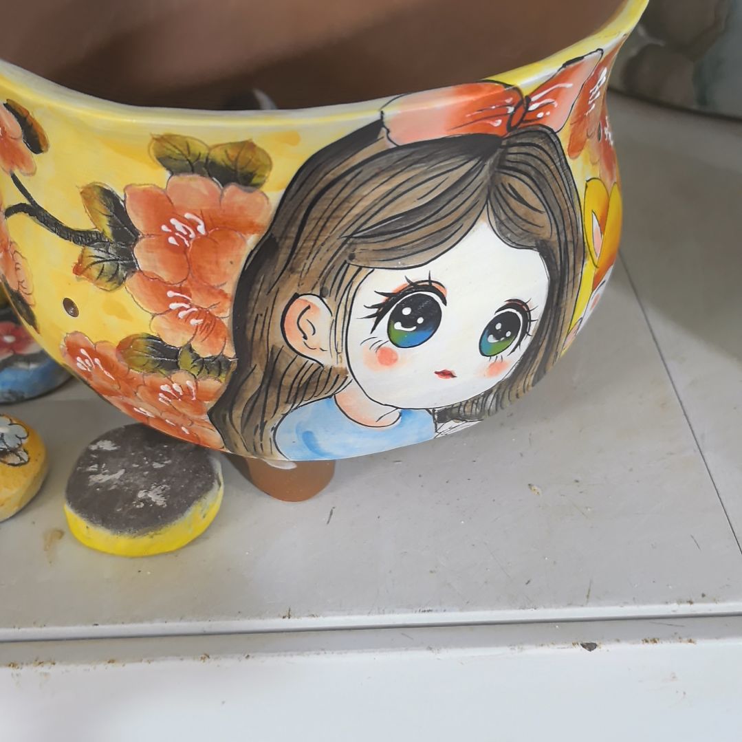 红泥花盆景德镇花盆