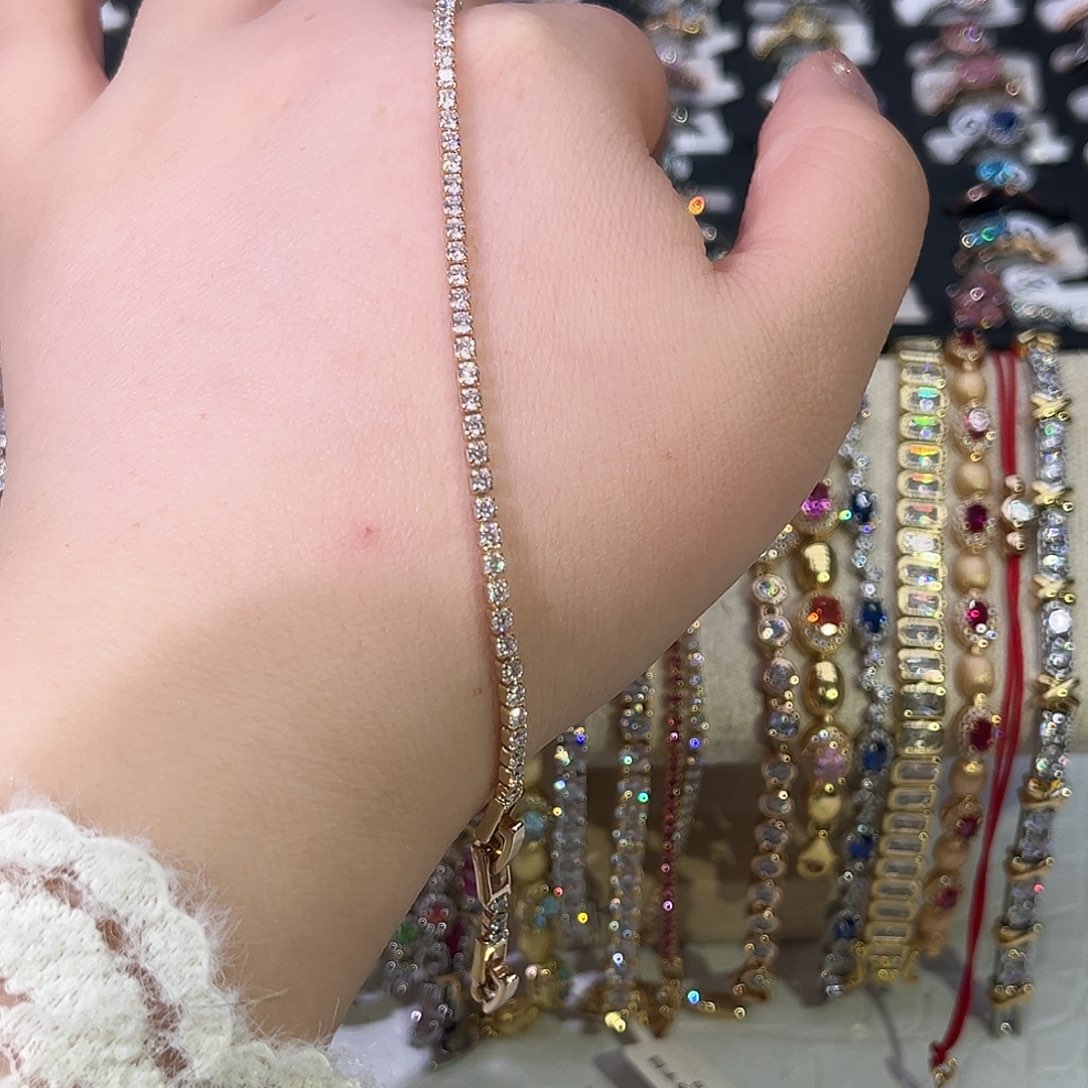 莫桑石非金属K枚白钻细手链