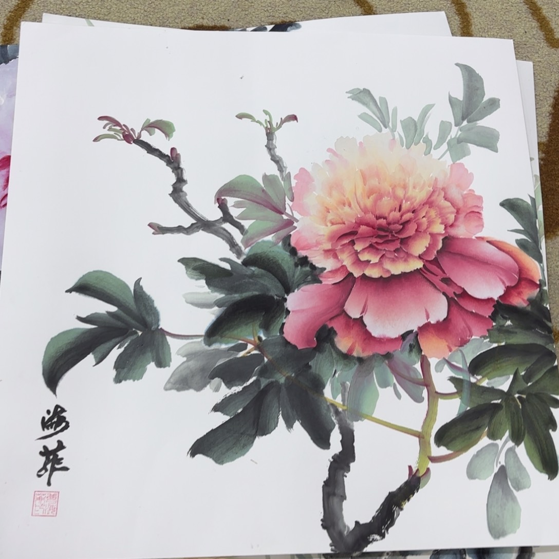 国画斗方卡纸60.50花鸟