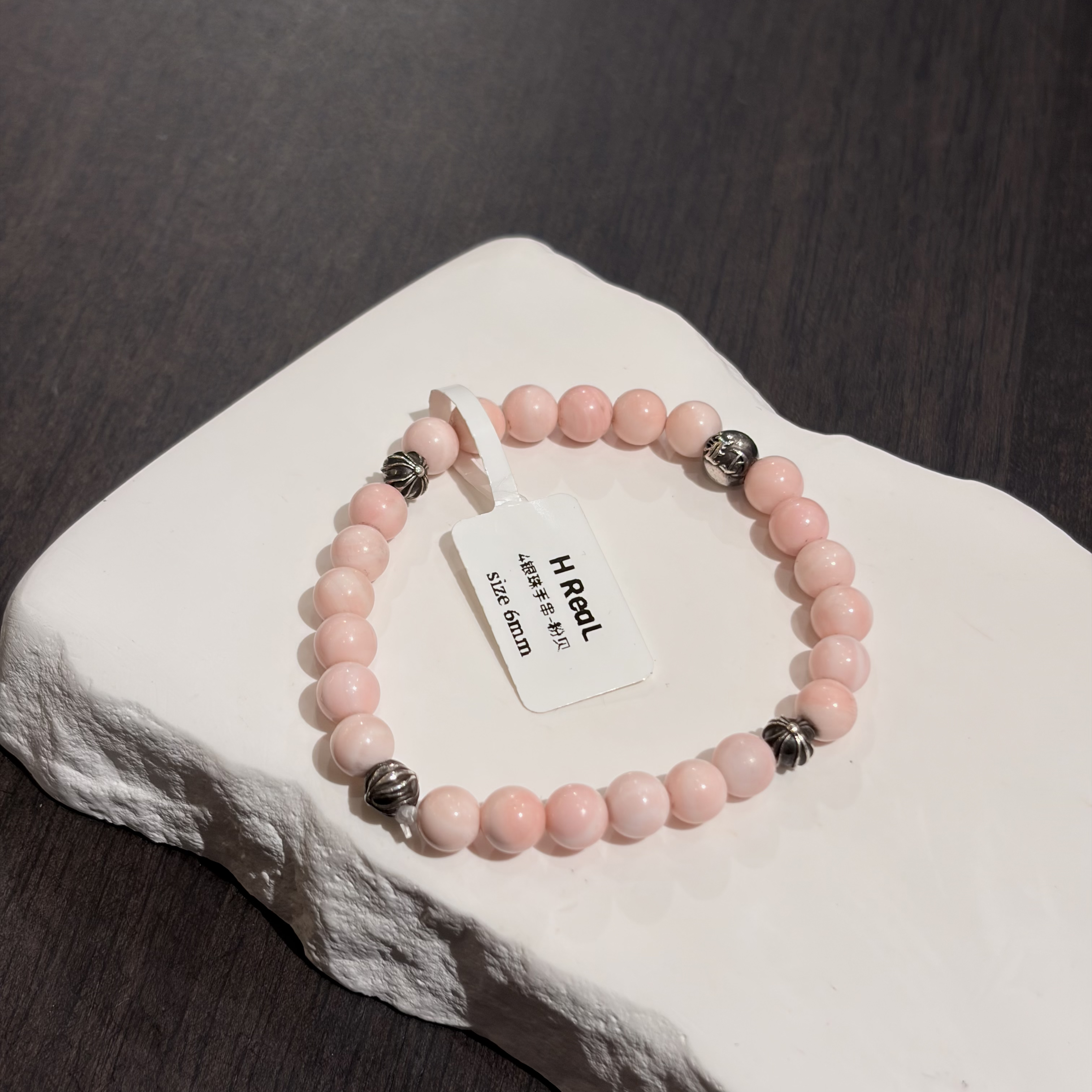 合金手链 Chrome Hearts 克罗心【中古】4mm粉色四银珠手串