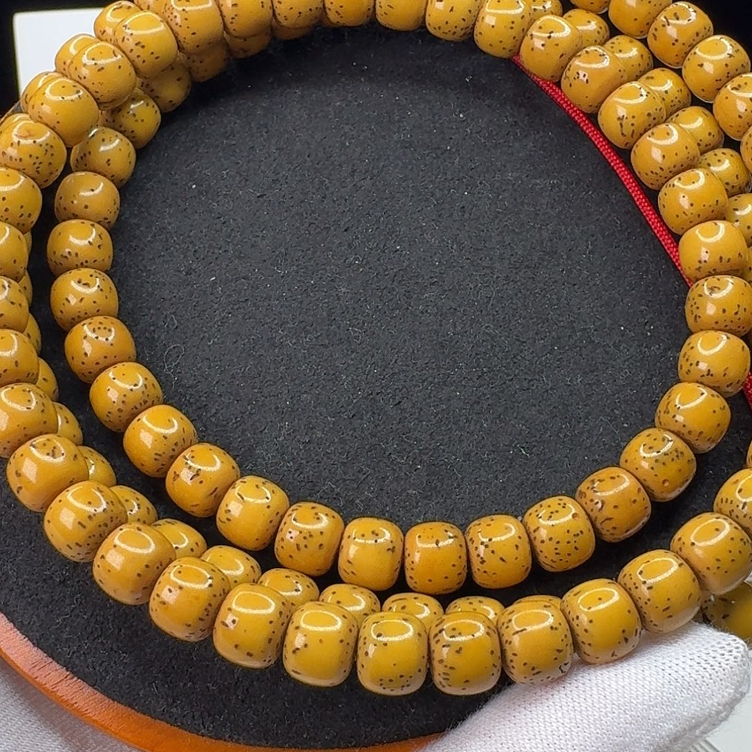 星月菩提手串鸡油黄卡8数星星