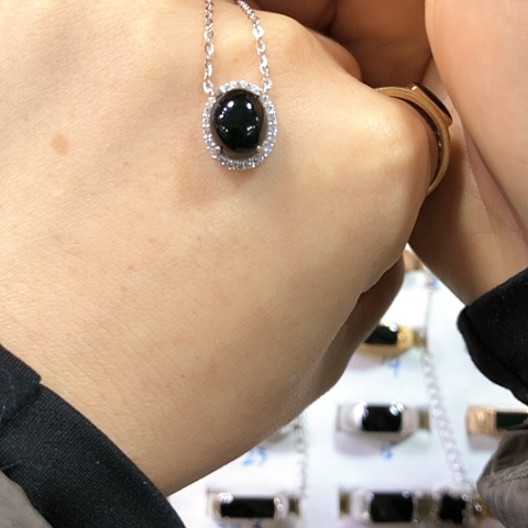 银S925镶嵌戒指翡翠缅甸天然A货翡翠