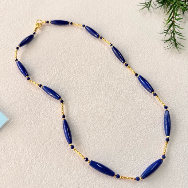 【六六中古】孤品复古银925青金石项链te2604链长47