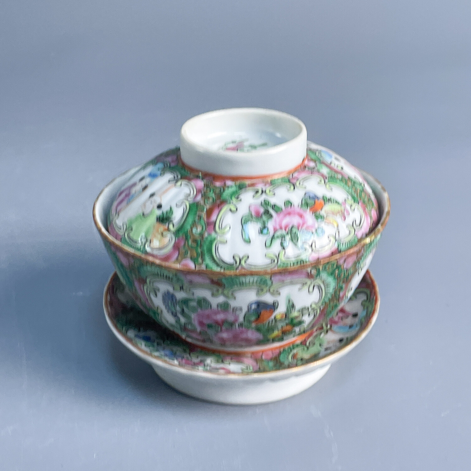 晚清 广彩开窗人物三才盖碗2-M25K6006D56-03