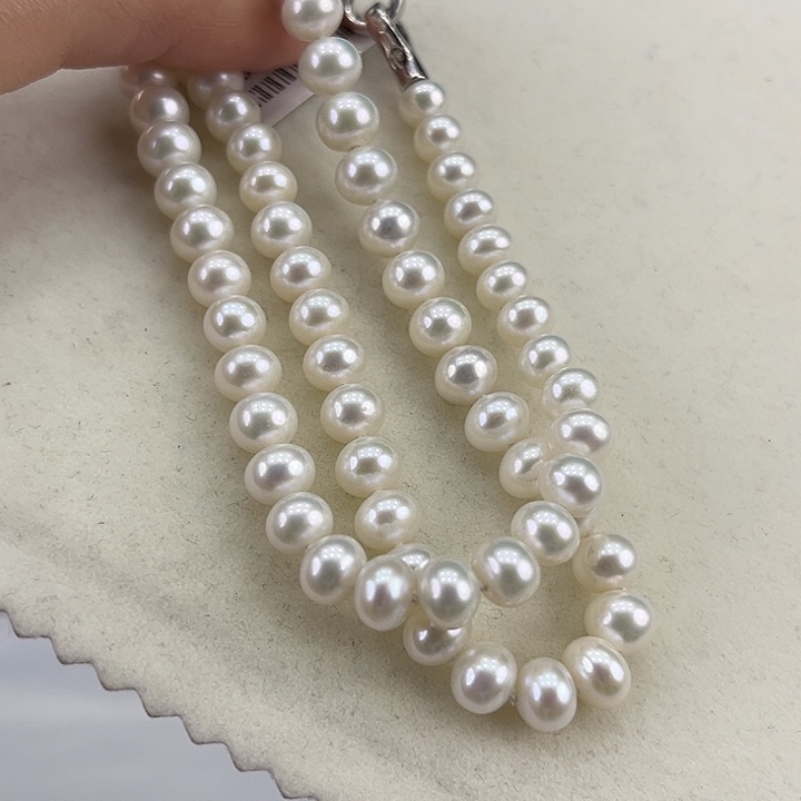 淡水珍珠银S925镶嵌颈饰7➕极光炫彩