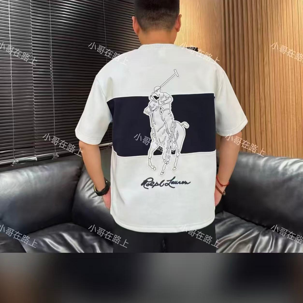 早秋新款清新文艺刺绣简约百搭圆领男士卫衣时尚休闲夏季半袖宽松