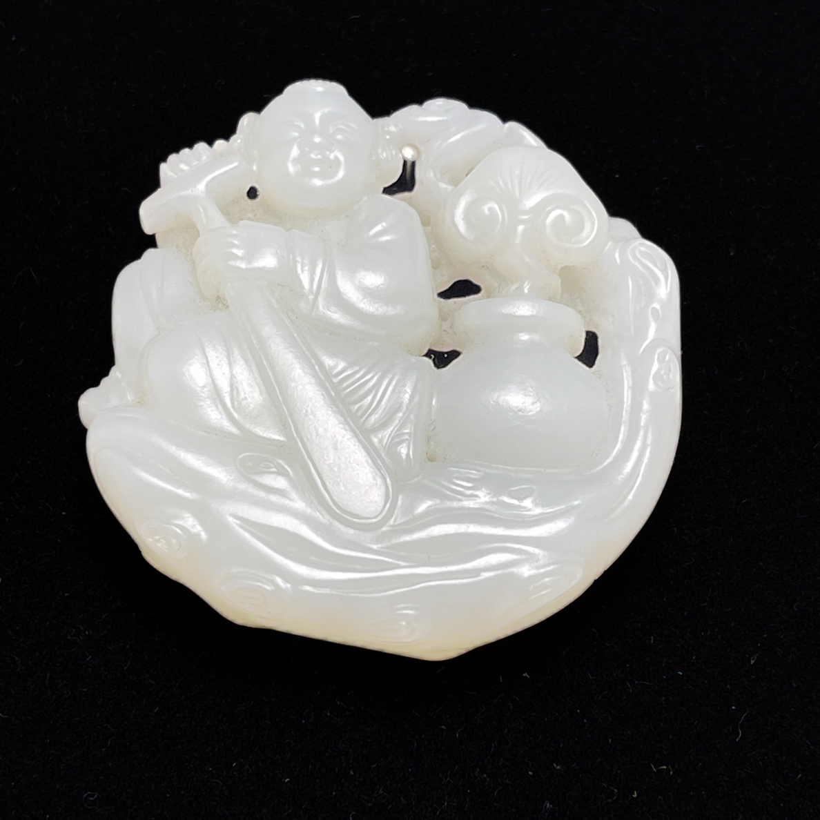旧藏和田玉白玉吊坠挂件