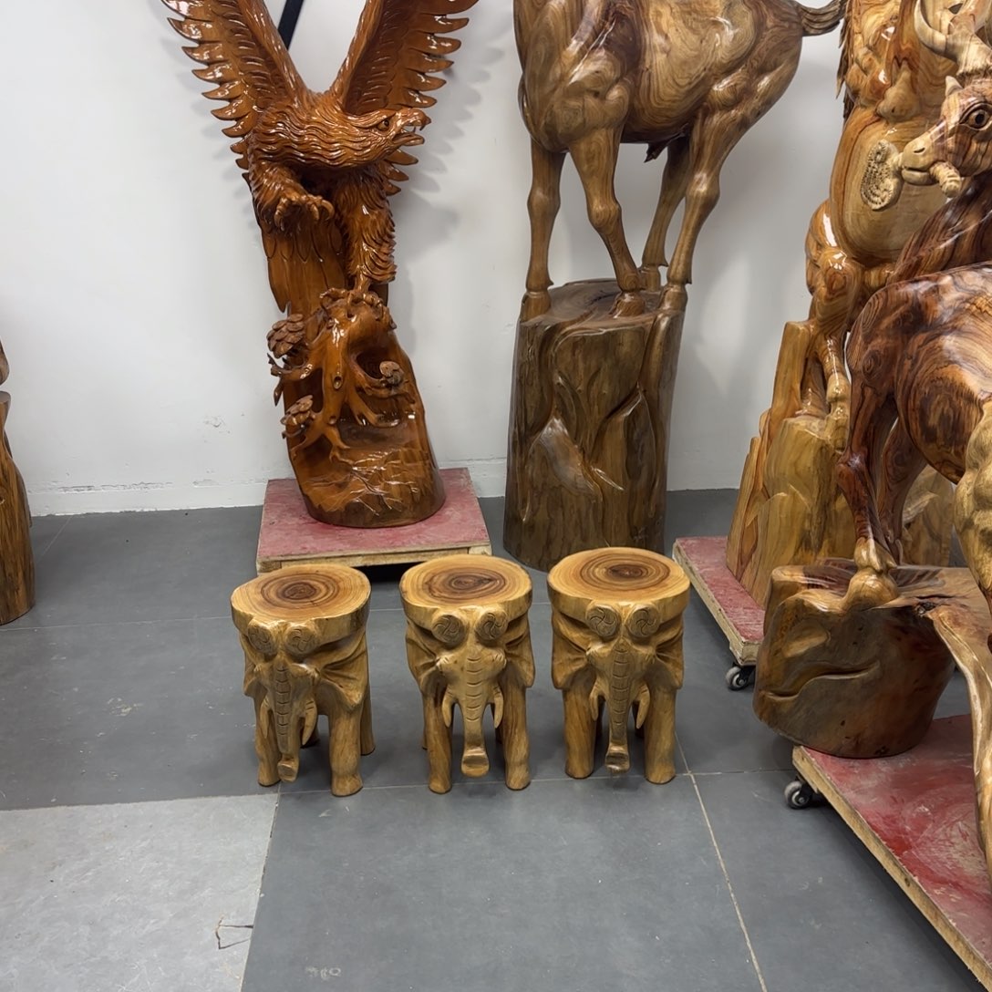 木香樟木大象凳包邮