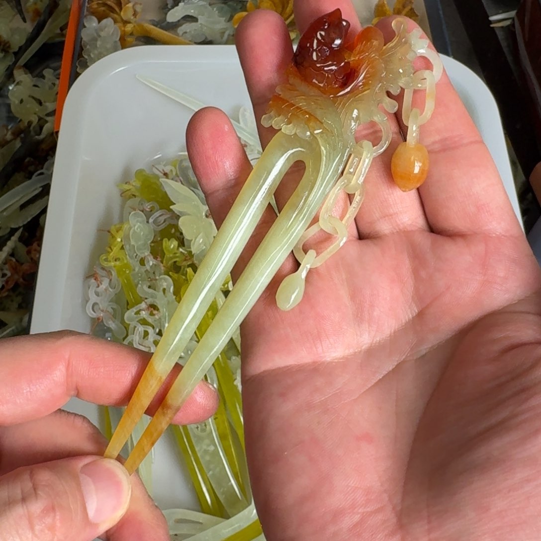 岫玉发饰未镶嵌岫玉发簪就是好看