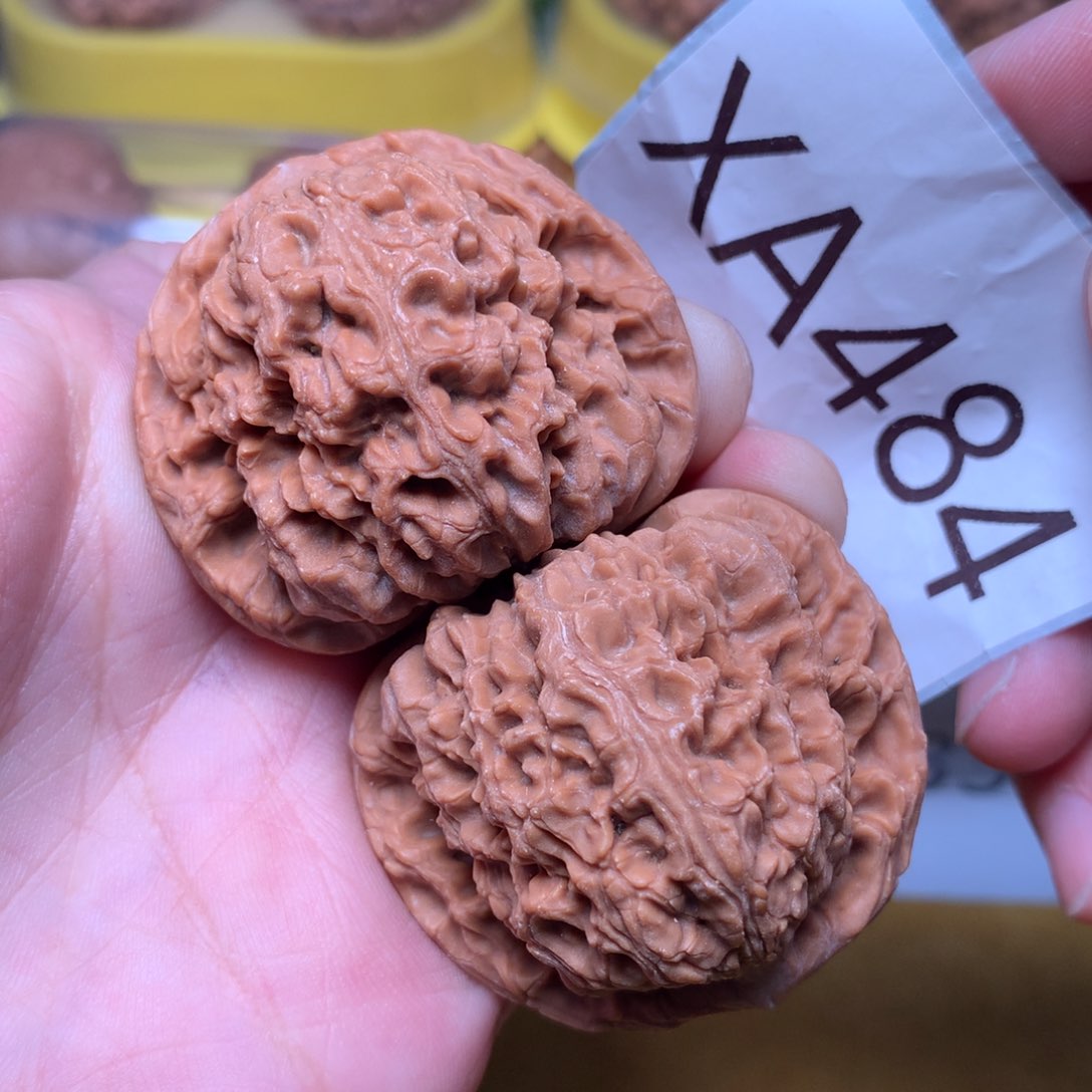 文玩核桃把件粗筋毕业红皮肉球南疆石43