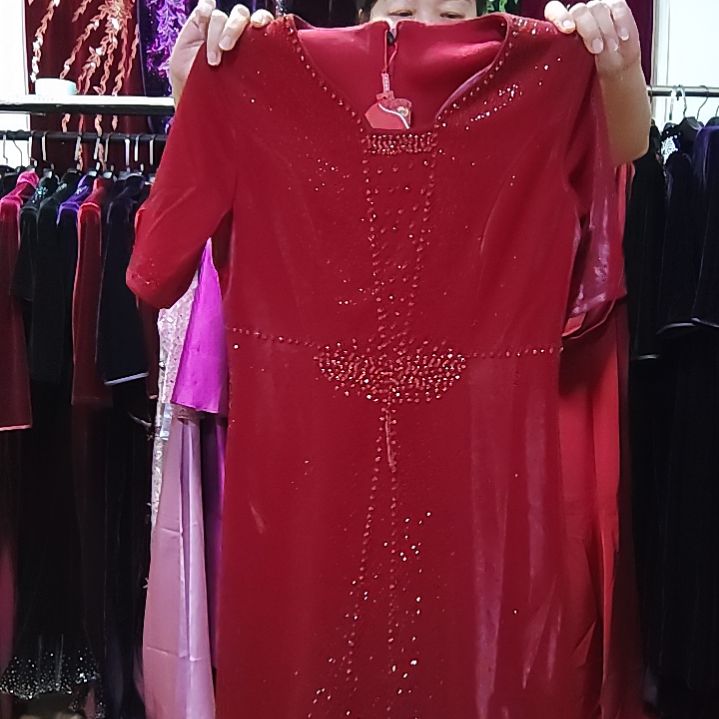 l码连衣裙重工中长手工穿珠