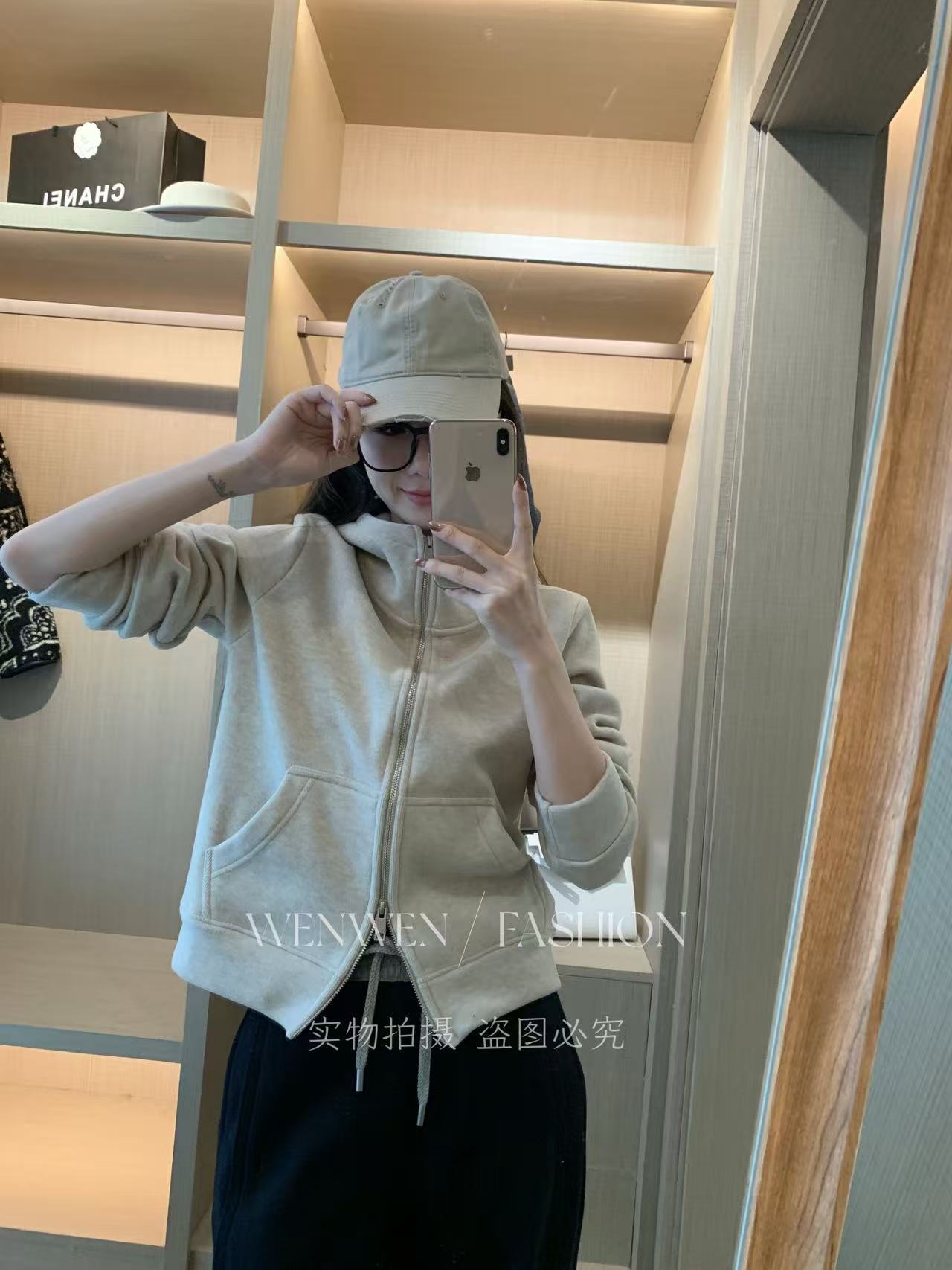 WEN 25新款加绒休闲百搭长袖拉链连帽卫衣WWC0300