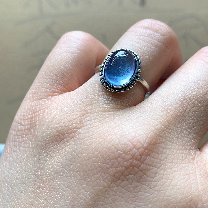 水晶水晶戒指银S925镶嵌