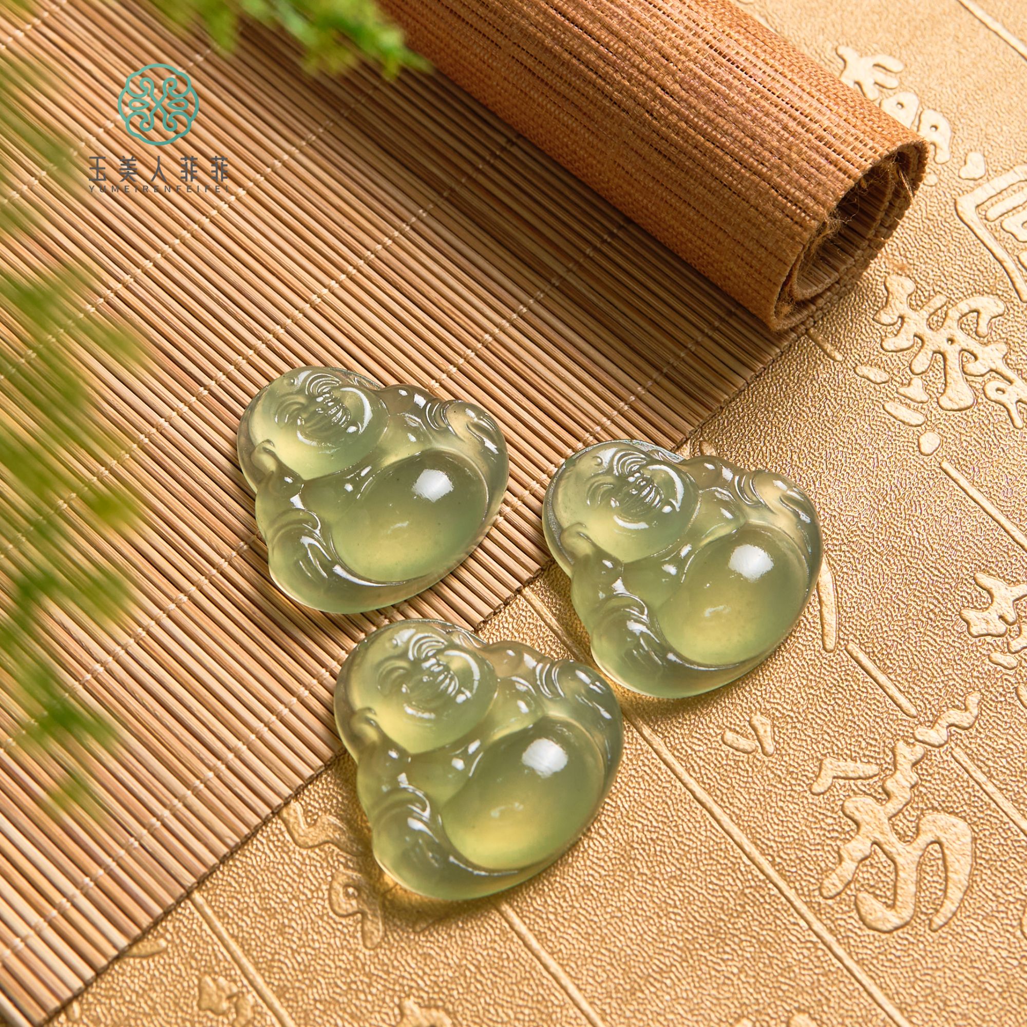 菲菲珠宝好*岫玉佛公吊坠约34mm-多样性发一赠绳