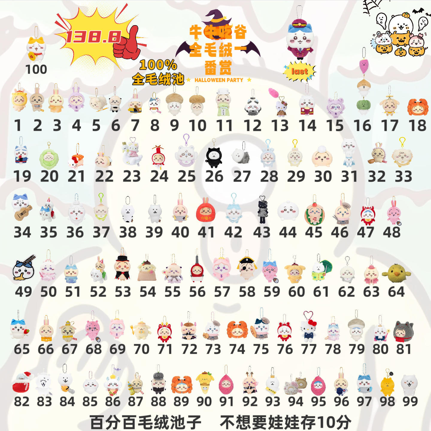 【牛牛吃谷 】chiikawa百分百毛绒挂件（默认代拆）