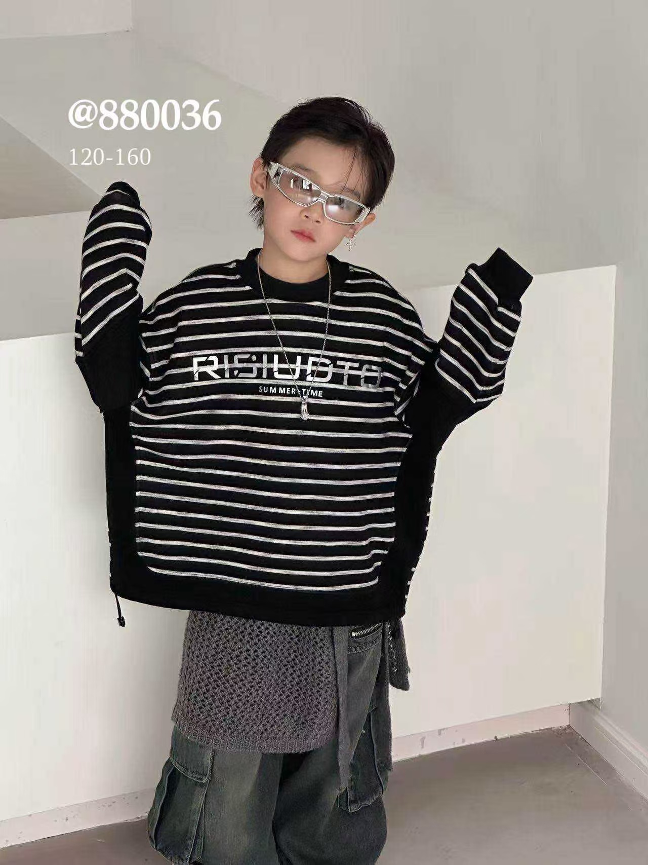 DN潮童原创设计冬季加绒休闲卫衣880036