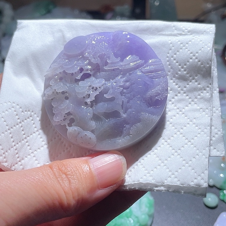 翡翠未镶嵌颈饰天