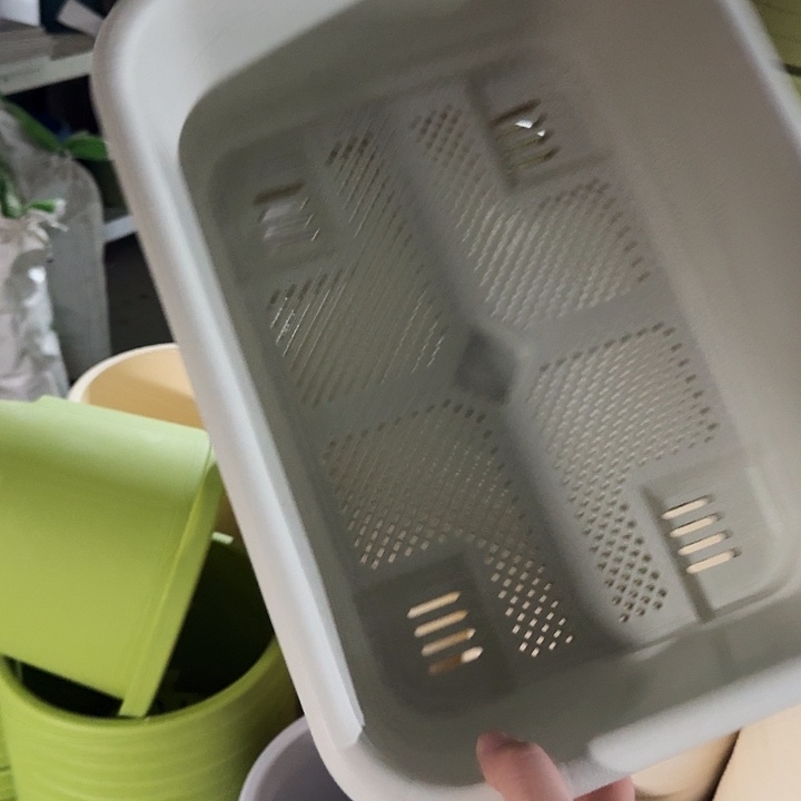 新款长菜盆3个带托米色