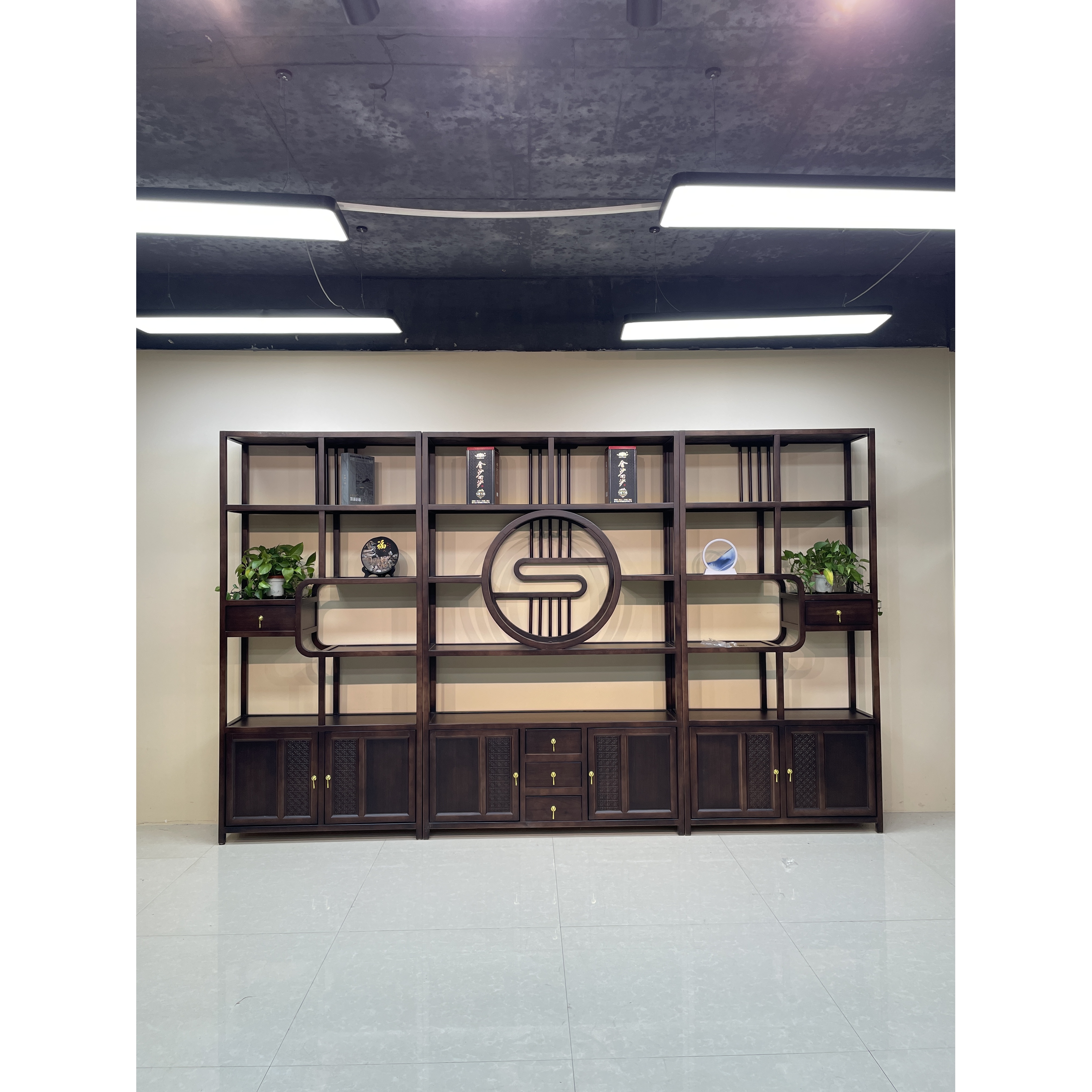 物华天宝三组合博古架，置物架隔断展示架书柜实木榫卯结构