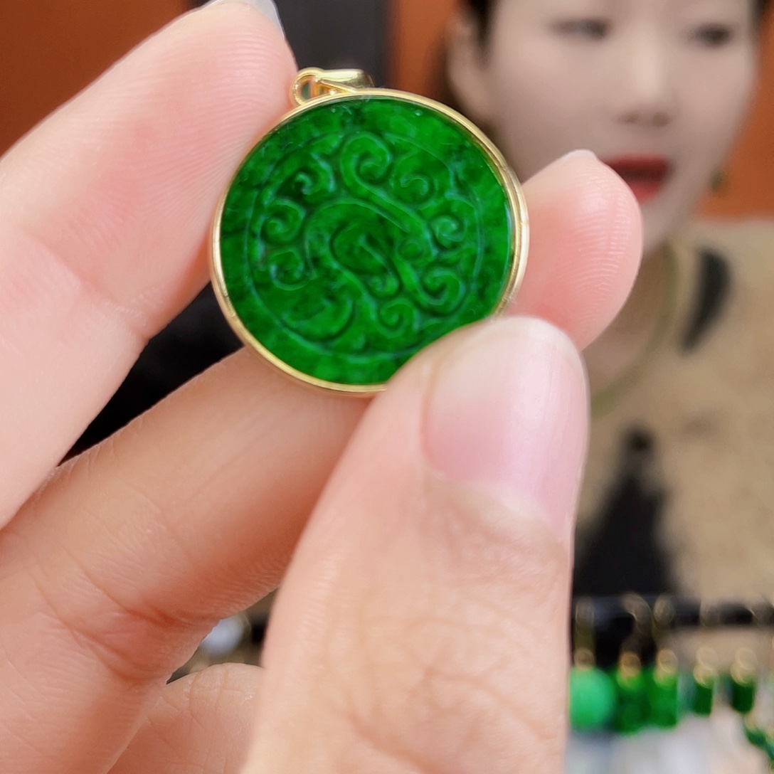 翡翠银S925镶嵌耳饰