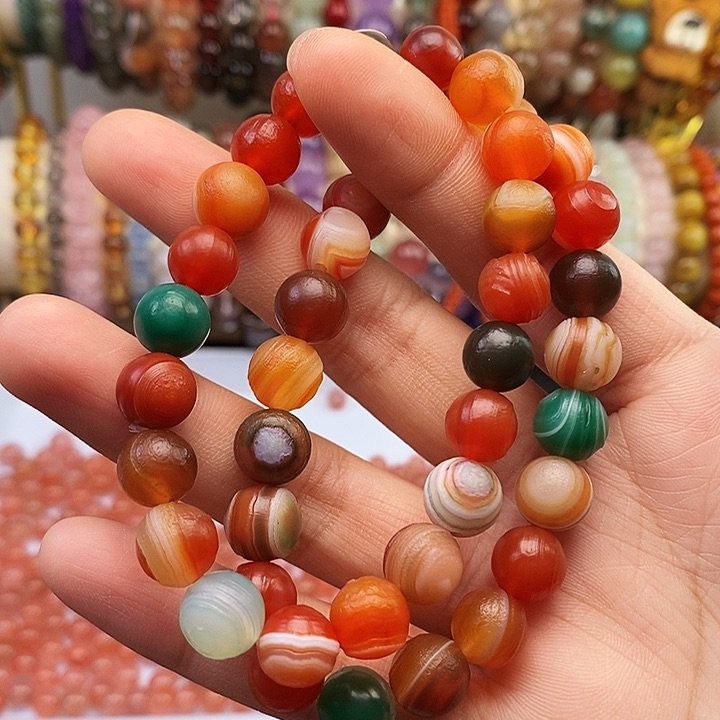 未镶嵌原石阿拉善玛瑙磨砂一条卡10玛瑙/玉髓