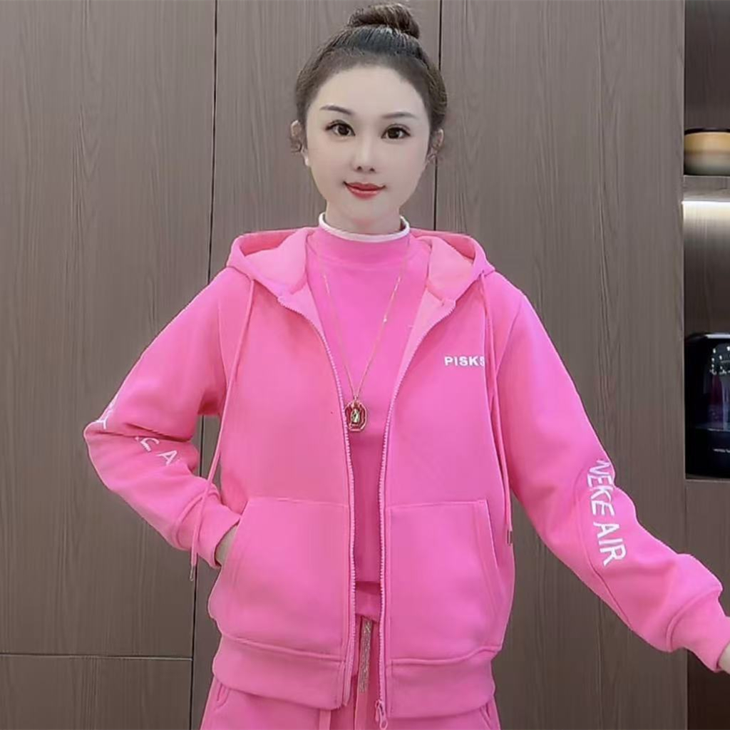 【希帆FA】外套 加绒加厚 带帽印字母 Q.1860#保暖舒适 显瘦显年轻