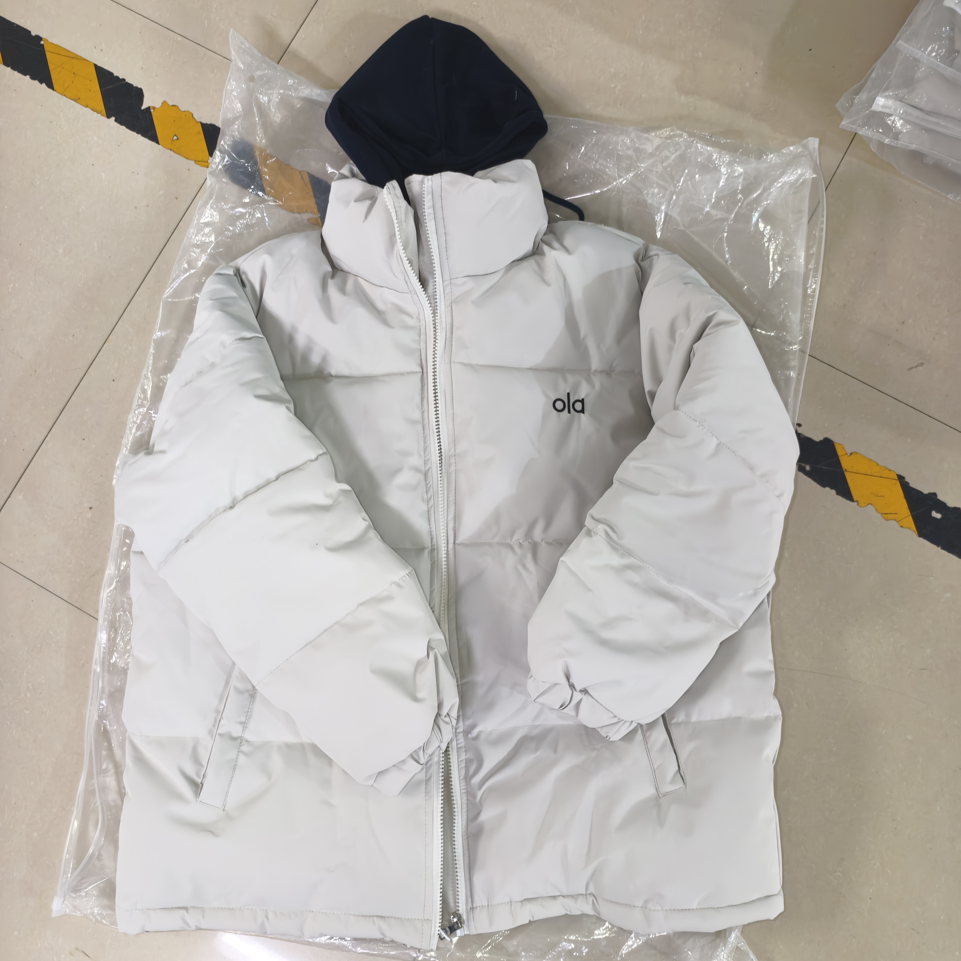 【柒汐】冬季假两件连帽防风保暖棉衣棉服8019