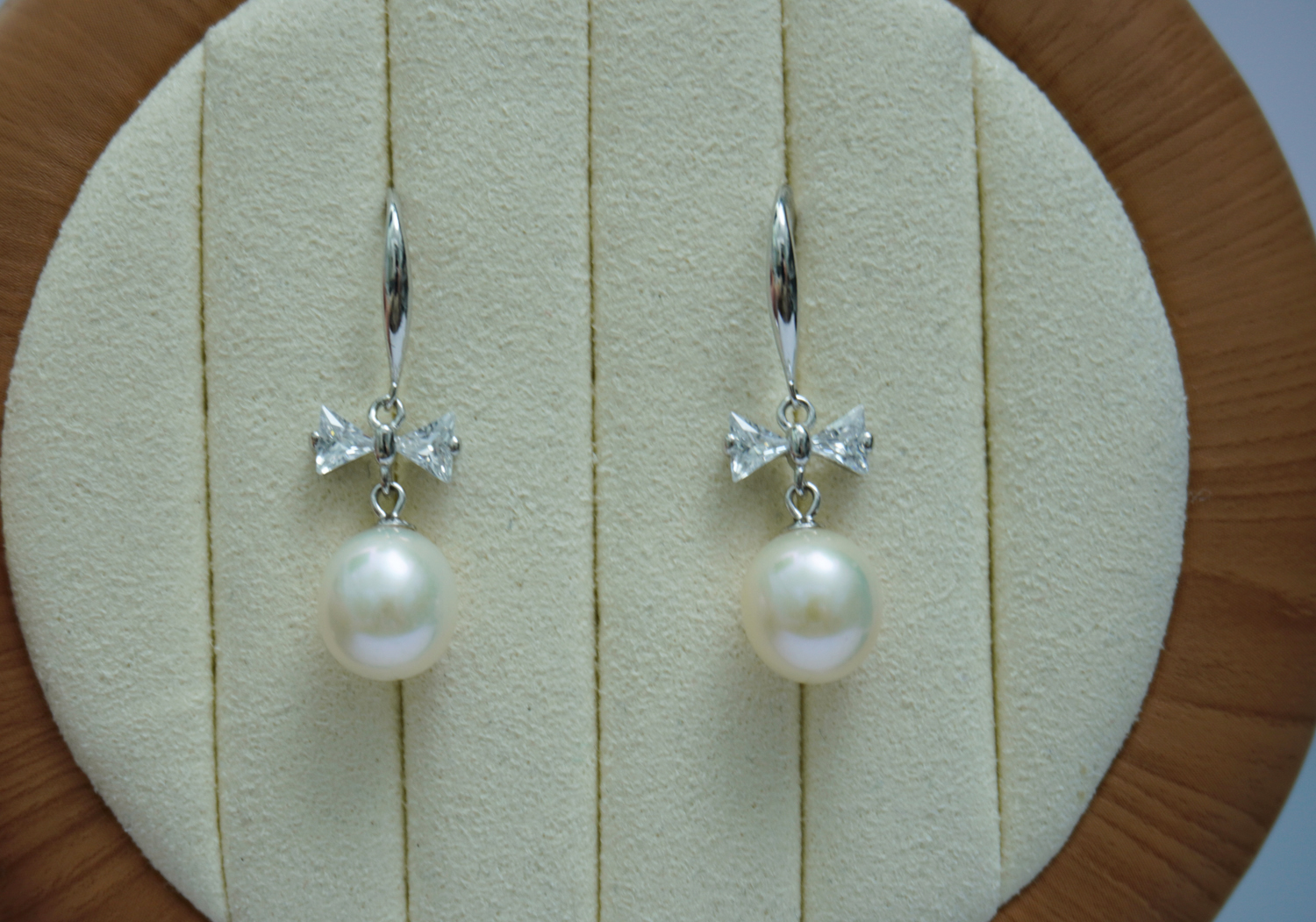 925银耳饰 s925银配件+9mm左右暖白胖米珠珠银耳饰【实拍图】