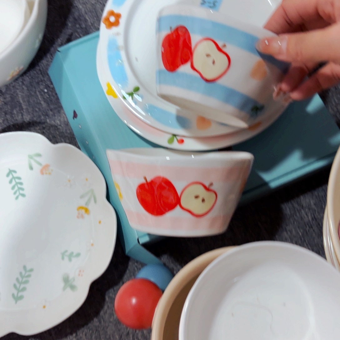 陶瓷苹果五寸米饭碗一个颜色备注