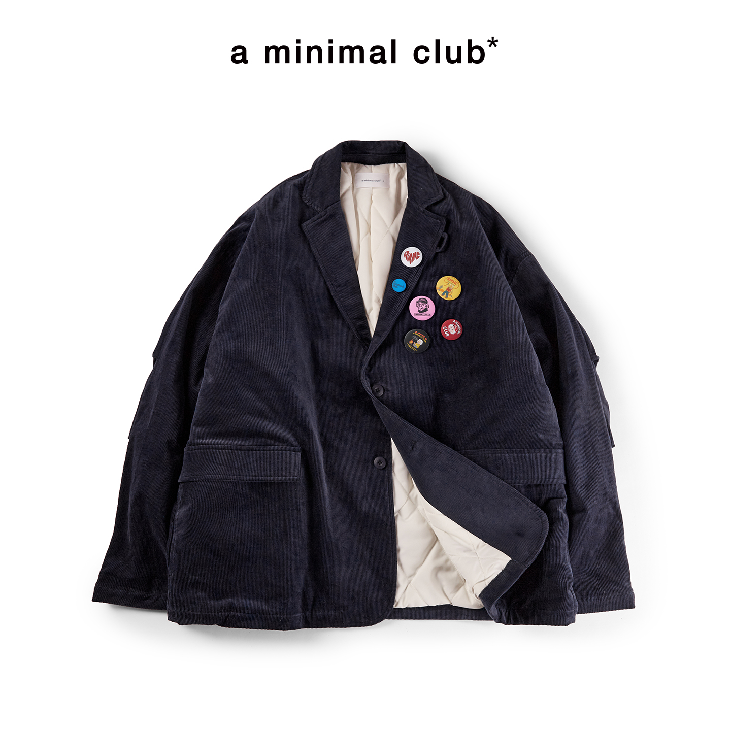  a minimal club复古坑细条灯芯绒廓形【科技棉】西装夹克AM5BPJ07