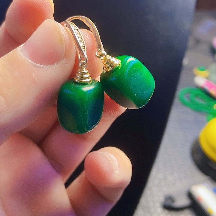 翡翠14K金镶嵌颈饰