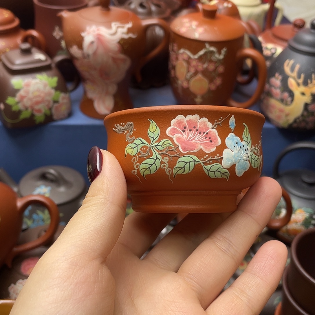 茶杯红泥紫砂主人杯100cc