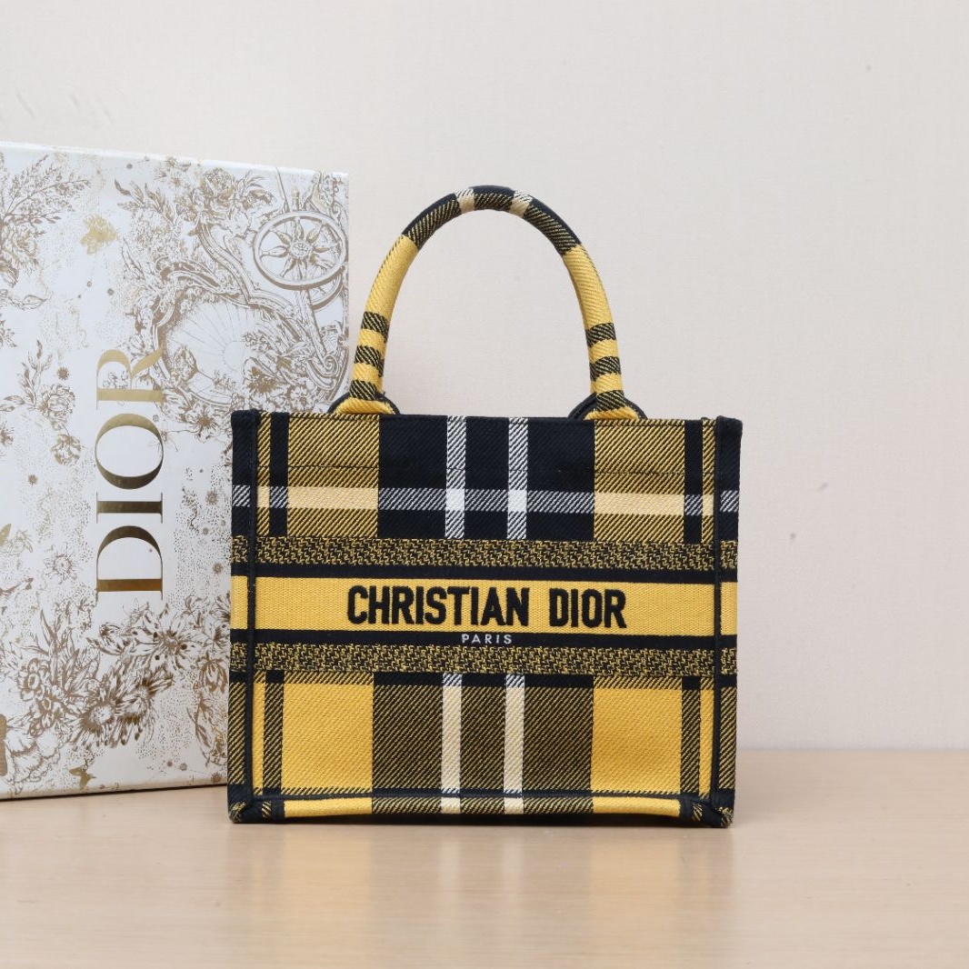 99新 DIOR/迪奥 小花柳 Book Tote 小号 26.5 拼色 2022