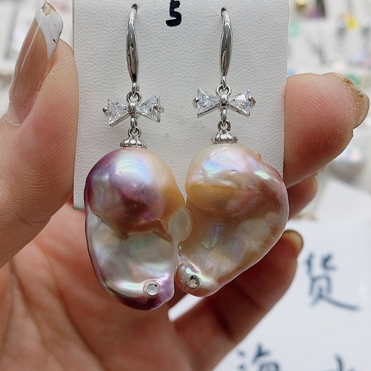 【闪购商品】银S925镶嵌淡水珍珠耳饰