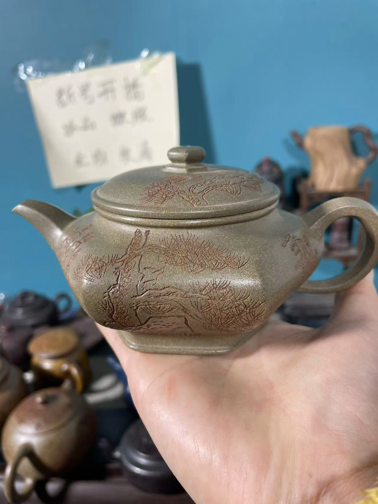 宜兴紫砂六方笑樱