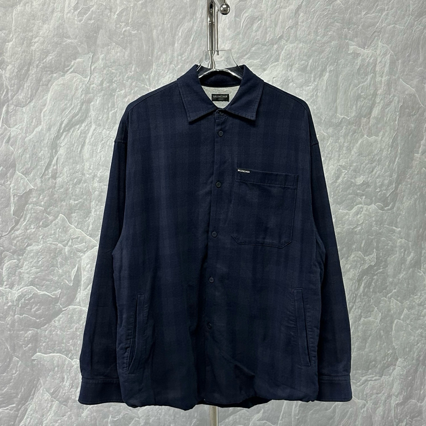 未使用 Balenciaga/巴黎世家 格纹口袋衬衫外套 2码 D16223