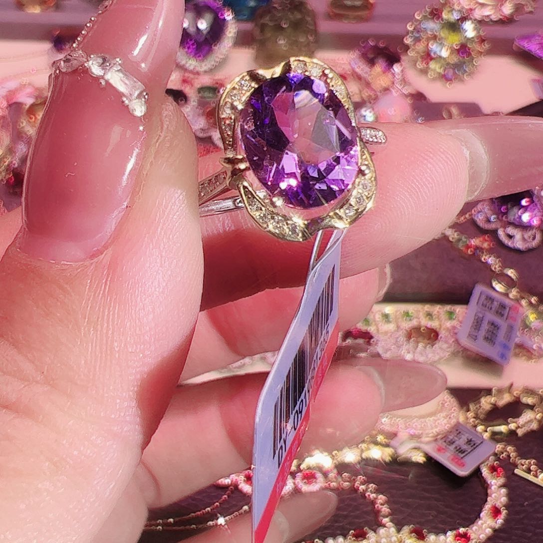 紫晶紫水晶银S925镶嵌