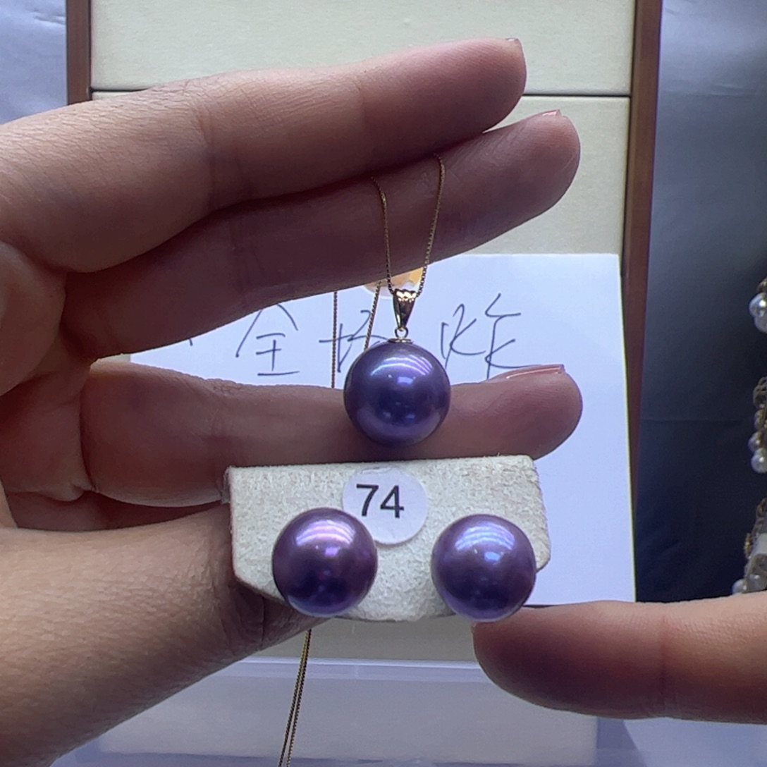 淡水珍珠耳饰18K金镶嵌